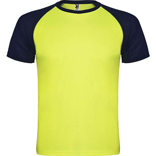 Indianapolis T-Shirt Unisex Aus Recyceltem Material , fluor yellow / navy blue, Mesh mit Cool Fit Finish 100% Polyester, 140 g/m2, 3XL, , Bild 1