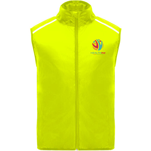 Jannu Leichte Laufweste Unisex , fluor yellow, 100% Polyester, 70 g/m2, Contrast fabric, Mesh mit Cool Fit Finish 100% Polyester, 70 g/m2, 2XL, , Bild 2