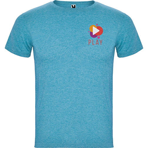 Fox T-Shirt Für Herren , heather turquoise, Single jersey Strick 65% Polyester, 35% Baumwolle, 150 g/m2, 2XL, , Bild 2