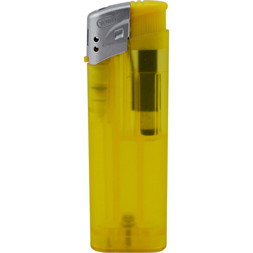 TOM® EB-15 64 Elektronik-Feuerzeug , Tom, gefrostet gelb, AS/ABS, 2,50cm x 8,20cm x 1,10cm (Länge x Höhe x Breite), Bild 1
