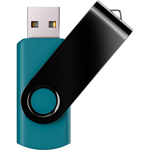 USB-Stick SWING Color 3.0 32 GB , Promo Effects MB , dunkeltürkis / schwarz MB , 32 GB , Kunststoff/ Aluminium MB , 5,70cm x 1,00cm x 1,90cm (Länge x Höhe x Breite), Bild 1