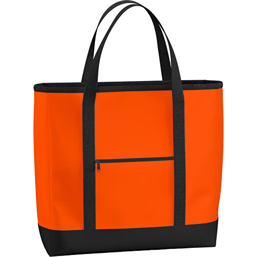 Einkaufstasche Morino , orange / schwarz, Sublimation Polyester 300g, 13,00cm x 33,00cm (Höhe x Breite), Bild 1