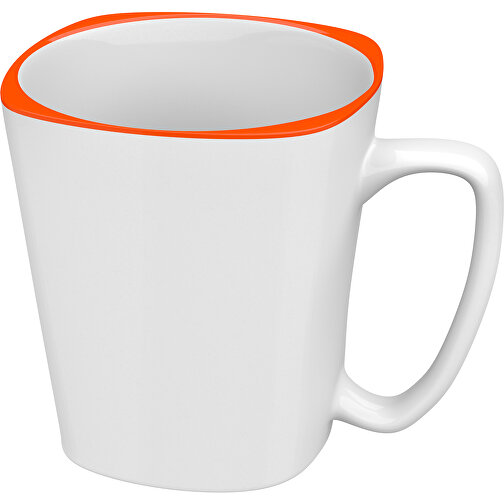 Rob Rand Farbig 380ml , weiss / orange, New Bone China Porzellan, 10,00cm x 12,00cm (Höhe x Breite), Bild 1