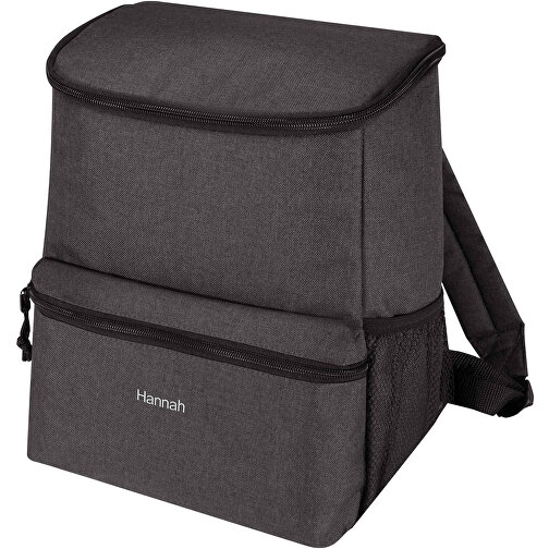 Excursion GRS RPET Kühlrucksack 12L , Heather Charcoal, 600D Recyceltes Polyester, 25,50cm x 32,50cm x 16,50cm (Länge x Höhe x Breite), Bild 3