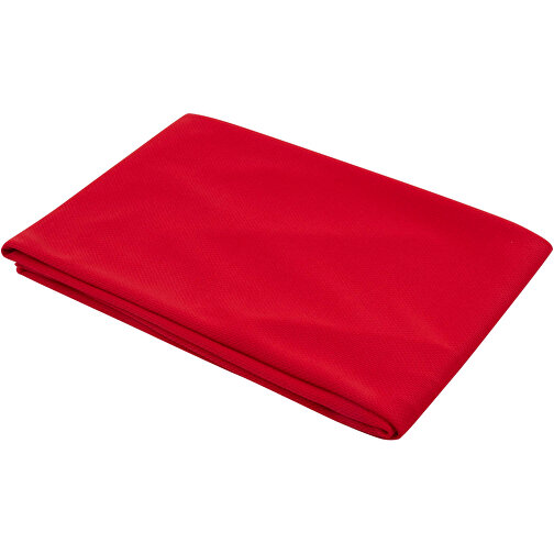 Lucas RPET Sporthandtuch 50 × 100 Cm , rot, Strick Recyceltes Polyester, 140 g/m2, 100,00cm x 50,00cm (Länge x Breite), Bild 6