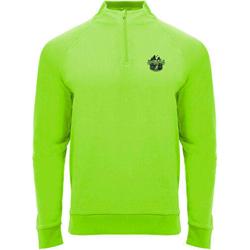 Epiro Half-Zip Sweatshirt Unisex , Fluor Green, Mesh mit Cool Fit Finish 100% Polyester, 200 g/m2, 2XL, , Bild 2