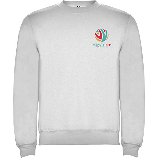 Clasica Sweatshirt Mit Rundhalsausschnitt Unisex , Ash white melange, Strick 50% Baumwolle, 50% Polyester, 280 g/m2, XL, , Bild 2