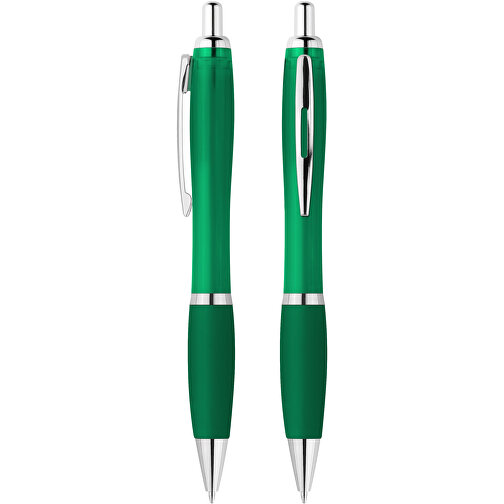 Druckkugelschreiber 'Alpha' , grün-transparent, ABS, 14,10cm (Länge), Bild 1