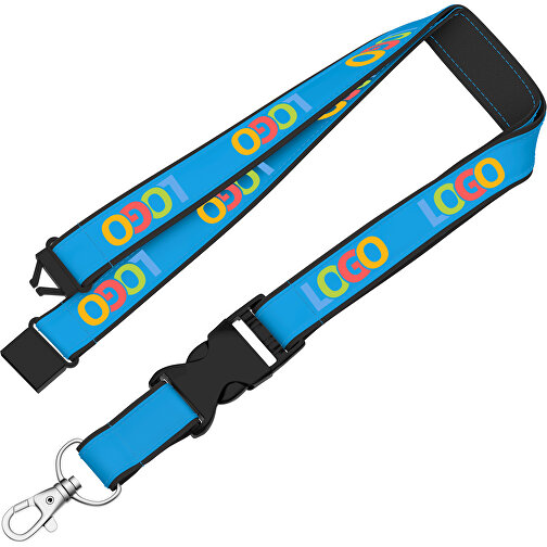 Lanyard Classic Neo , Promo Effects, himmelblau, Polyester / Satin, 92,00cm x 2,50cm (Länge x Breite), Bild 2