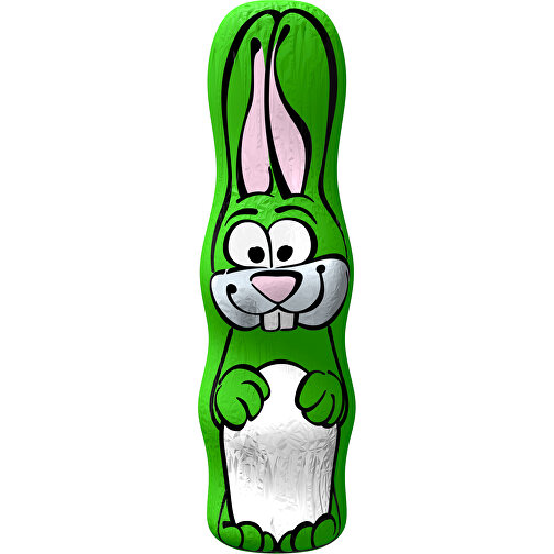 MAXI-Schoko-Osterhase , weiss / grasgrün, 4,50cm x 15,00cm (Länge x Breite), Bild 1