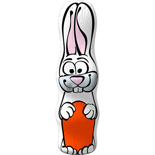 MAXI-Schoko-Osterhase , orange / weiss, 4,50cm x 15,00cm (Länge x Breite), Bild 1