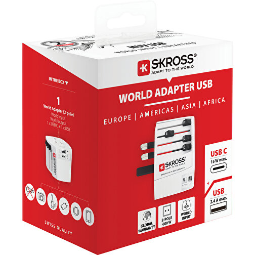 SKROSS MUV USB ( 1 USB-C 1 USB-A), Weiß , weiß, PC, 6,30cm x 5,40cm x 7,50cm (Länge x Höhe x Breite), Bild 8