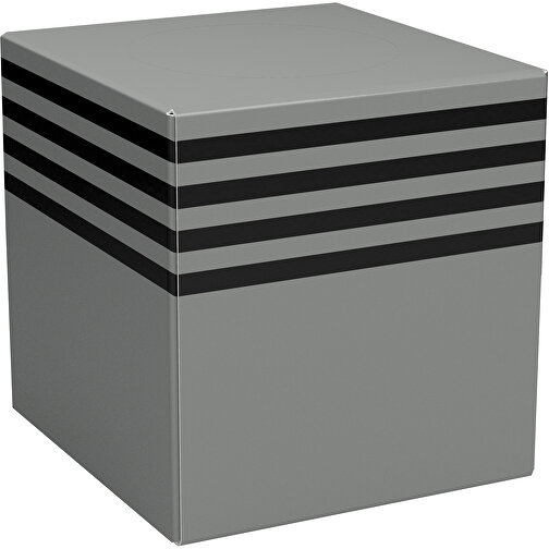 Taschentücher-Box 'Real Cube 100' , grau / schwarz, Karton Simcote, GC2 300g/m2 0,55 micron, 11,50cm x 11,50cm x 11,50cm (Länge x Höhe x Breite), Bild 1