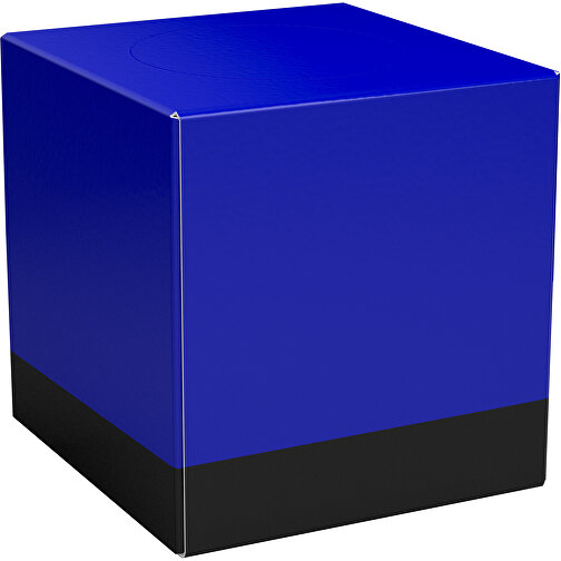 Taschentücher-Box 'Real Cube 100' , blau / schwarz, Karton Simcote, GC2 300g/m2 0,55 micron, 11,50cm x 11,50cm x 11,50cm (Länge x Höhe x Breite), Bild 1