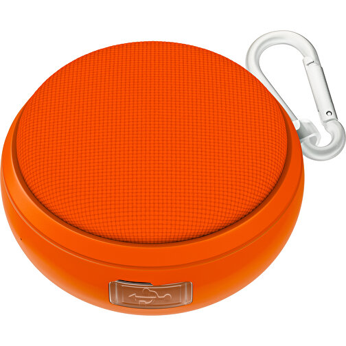 Wasserdichter Bluetooth Outdoor-Lautsprecher Splashtune , orange, gummiertes Kunststoff, 10,00cm x 4,40cm x 9,50cm (Länge x Höhe x Breite), Bild 1