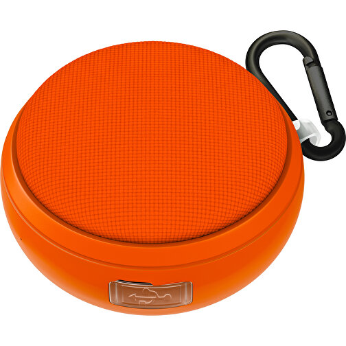 Wasserdichter Bluetooth Outdoor-Lautsprecher Splashtune , orange, gummiertes Kunststoff, 10,00cm x 4,40cm x 9,50cm (Länge x Höhe x Breite), Bild 1