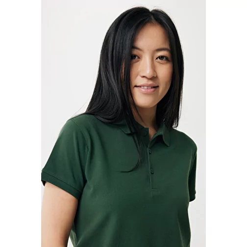 Polo Iqoniq Yosemite da donna in piqué di cotone, verde bosco, Immagine 8