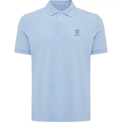 Polo Iqoniq Yosemite in piqué di cotone riciclato, blu cielo, Immagine 3