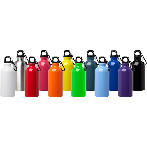 Gourde en acier inoxydable à simple paroi Oregon 400 ml certifiée RCS, avec mousqueton, Image 5