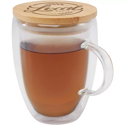 Leona Gobelet en verre 350 ml avec couvercle en bambou, Image 2