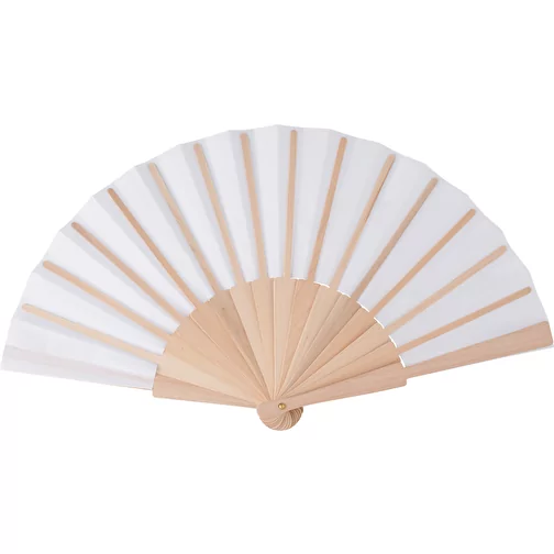 Eventail en bois et en rPET dans une boîte cadeau kraft Rosanne, Image 5