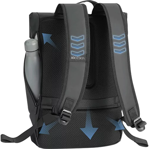 Urban sac à dos imperméable Flap-Top, noir, Image 6