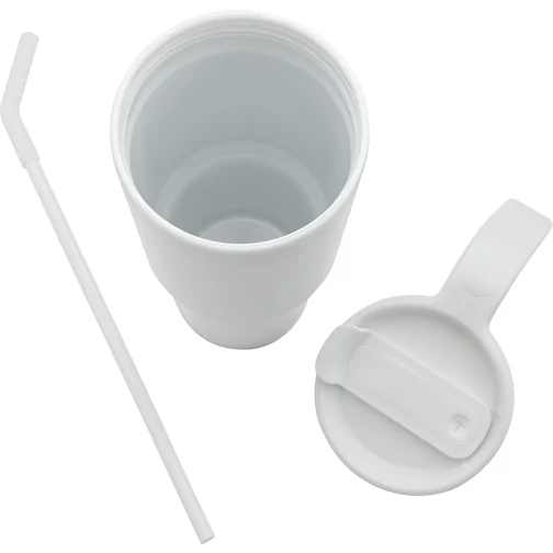 Graphic 360 Gobelet en plastique recyclé certifié RCS. Acier, 900ml, blanc, Image 10