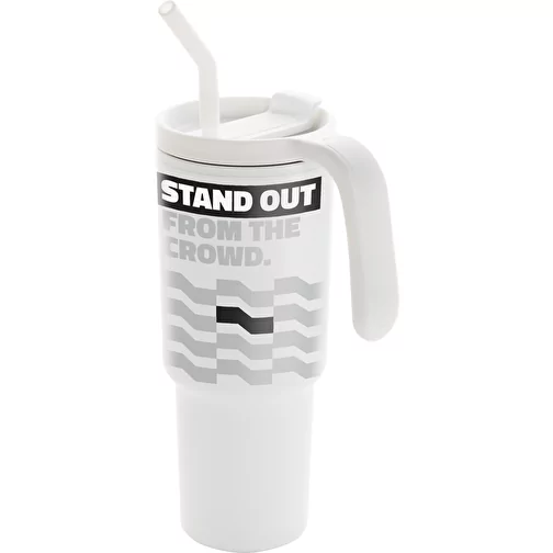 Graphic 360 Gobelet en plastique recyclé certifié RCS. Acier, 900ml, blanc, Image 11