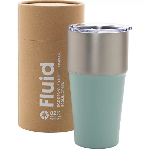 Gobelet Fluid en acier recyclé certifié RCS, 500ml, vert, Image 10