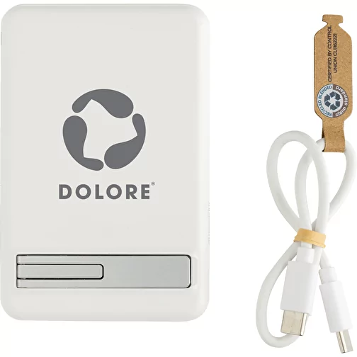 Banque d\'énergie magnétique en bambou Zen 5000mAh 5W en plastique RCS r, blanc, Image 9