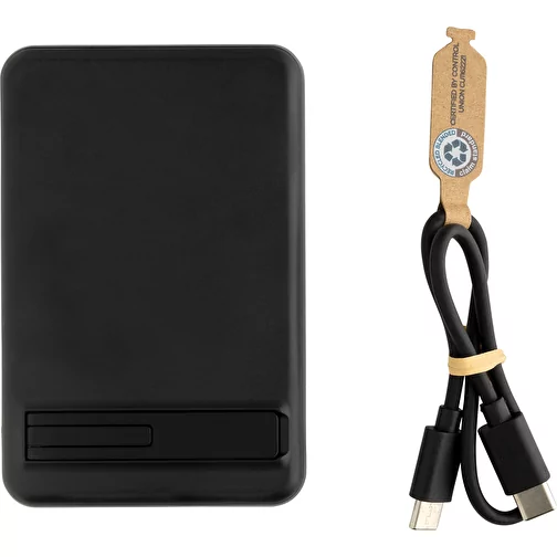 Banque d\'énergie magnétique en bambou Zen 5000mAh 5W en plastique RCS r, noir, Image 2