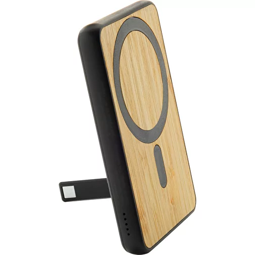 Banque d\'énergie magnétique en bambou Zen 5000mAh 5W en plastique RCS r, noir, Image 3