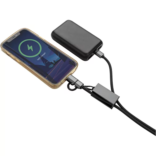 Câble de recharge Terra 60Wdual en PET recyclé RCS avec lanyard, gris, Image 7