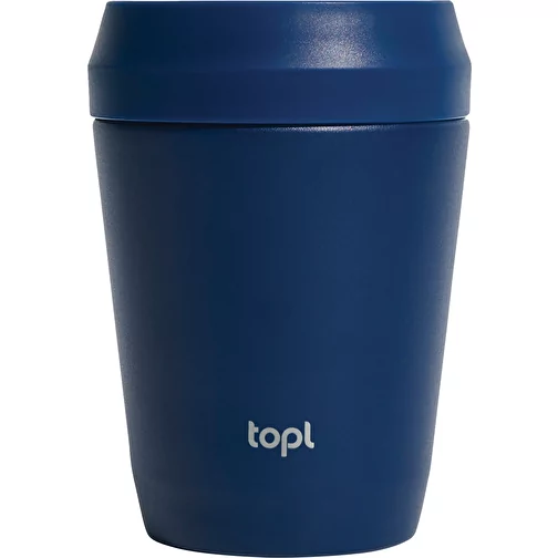 Gobelet Topl en acier rec. avec couvercle 360 degrés 236ml, bleu marine, Image 1