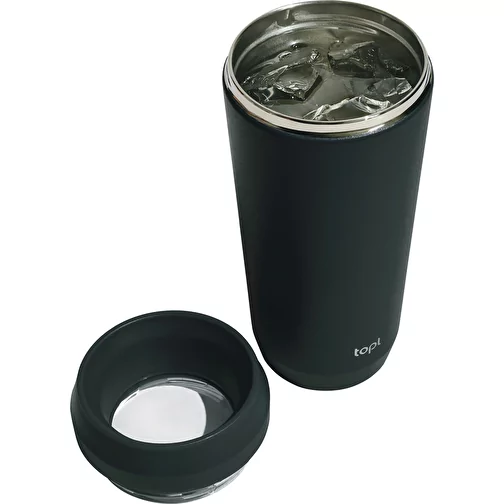 Gobelet Topl en acier rec. avec couvercle 360 degrés 354ml, gris, Image 2