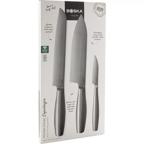 BOSKA Couteau de cuisine Copenhagen, set de 3, acier, Image 7