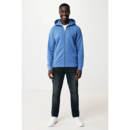 Iqoniq Abisko sweat à capuche zippé en coton recyclé, heather blue, Image 10
