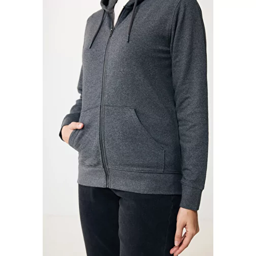Sweat à capuche zippé Iqoniq Abisko en coton recyclé, heather anthracite, Image 16