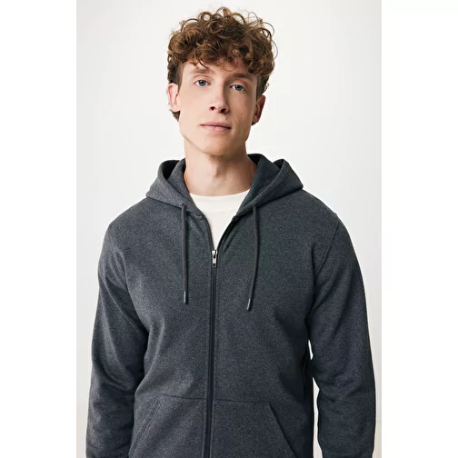 Sweat à capuche zippé Iqoniq Abisko en coton recyclé, heather anthracite, Image 17