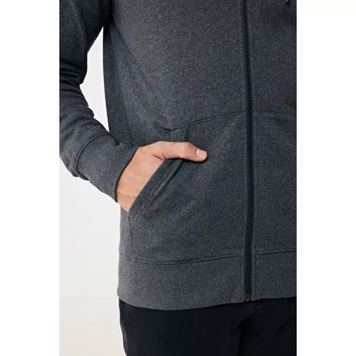 Sweat à capuche zippé Iqoniq Abisko en coton recyclé, heather anthracite, Image 18