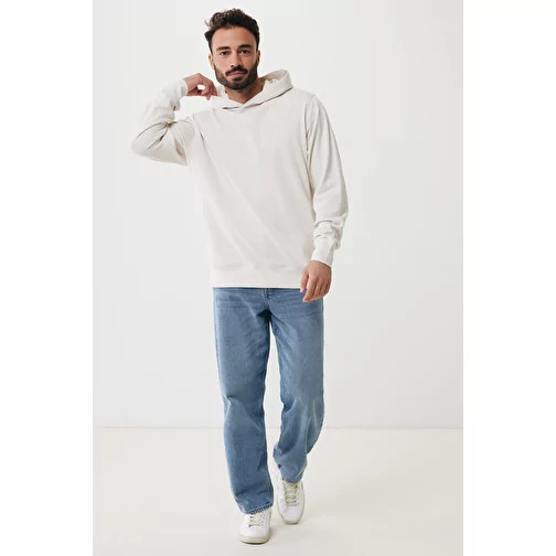Iqoniq Yengo Hoodie avec poches latérales en rec. coton, ivory white, Image 5