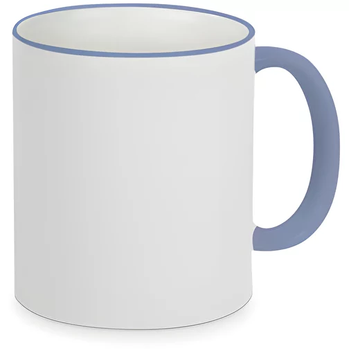 Forme 798 Tasse en céramique Sublimation blanche, bord et anse en couleur, Image 1