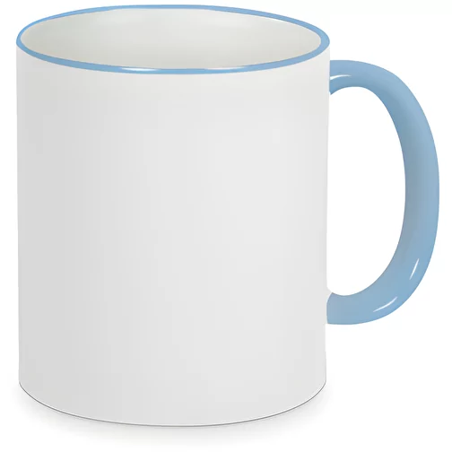 Forme 798 Tasse en céramique Sublimation blanche, bord et anse en couleur, Image 1