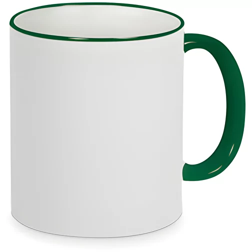 Forme 798 Tasse en céramique Sublimation blanche, bord et anse en couleur, Image 1