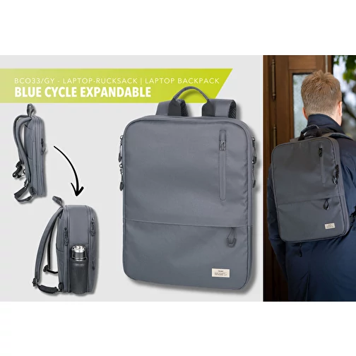 TROIKA Sac à dos pour ordinateur portable BLUE CYCLE EXPANDABLE, Image 11