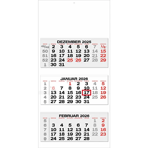 calendrier 3 mois 'Bergen' allemand gris, Image 1