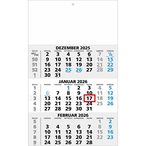 calendrier 3 mois 'Hannover' allemand gris/bleu, Image 1