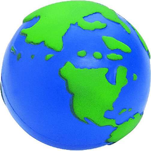Erdkugel , blau/grün, Polyurethanschaum, 6,50cm x 6,50cm x 6,50cm (Länge x Höhe x Breite), Bild 1