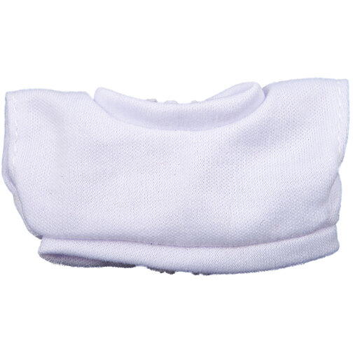 Mini-T-Shirt Mit Klettverschluss , weiss, Polyester, 4,00cm x 0,60cm x 7,50cm (Länge x Höhe x Breite), Bild 1