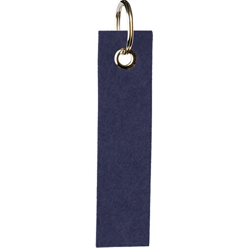 Polyesterfilz Schlüsselanhänger Schlaufe Rechteck , dunkelblau, Polyester, 14,00cm x 0,50cm x 3,50cm (Länge x Höhe x Breite), Bild 1